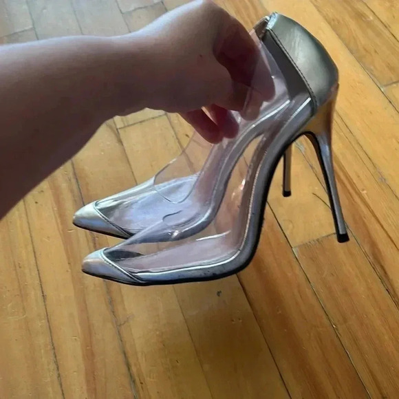 L’intervalle clear and silver heels cinderalla pumps - Picture 4 of 8